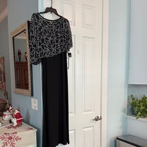MSK Elegant Black Maxi Dress with Silver Accents